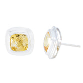 Savannah Yellow Stud Earrings for Everyday Glam Citrine Yellow Stud